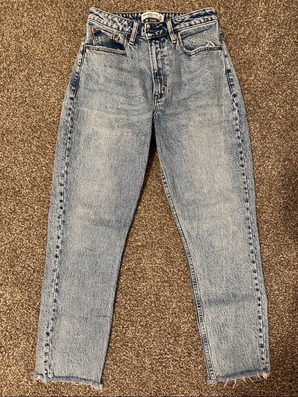 Abercrombie & Fitch Curve Love Light Blue Straight Leg Jeans